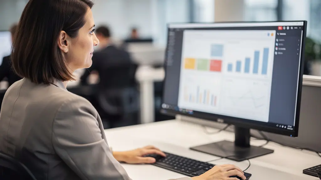 Responsable RH analysant les indicateurs du bilan formation sur écran avant consultation CSE