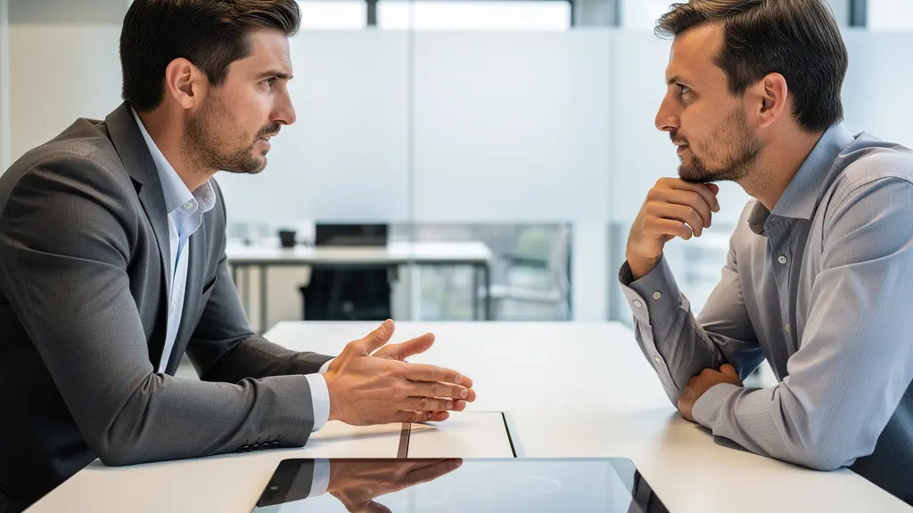 Échange professionnel entre responsable RH et élus CSE autour du bilan formation en salle de réunion